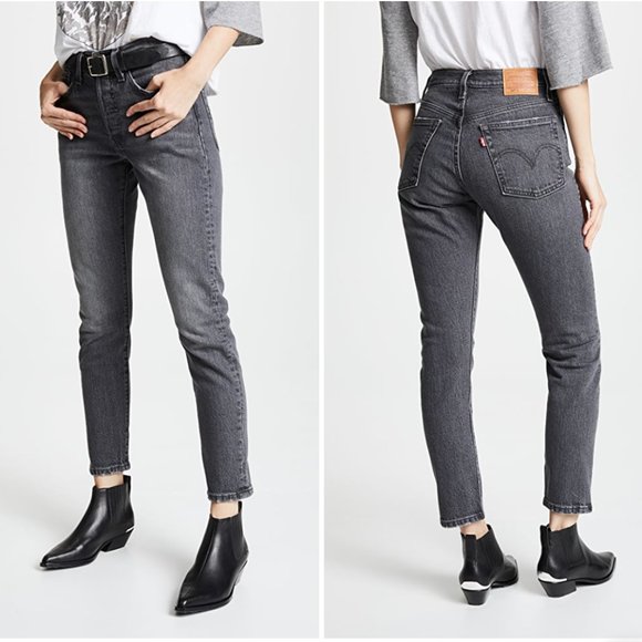 Levi's 501 S Skinny coal washed black jeans - Size 24 - Picture 2 of 13